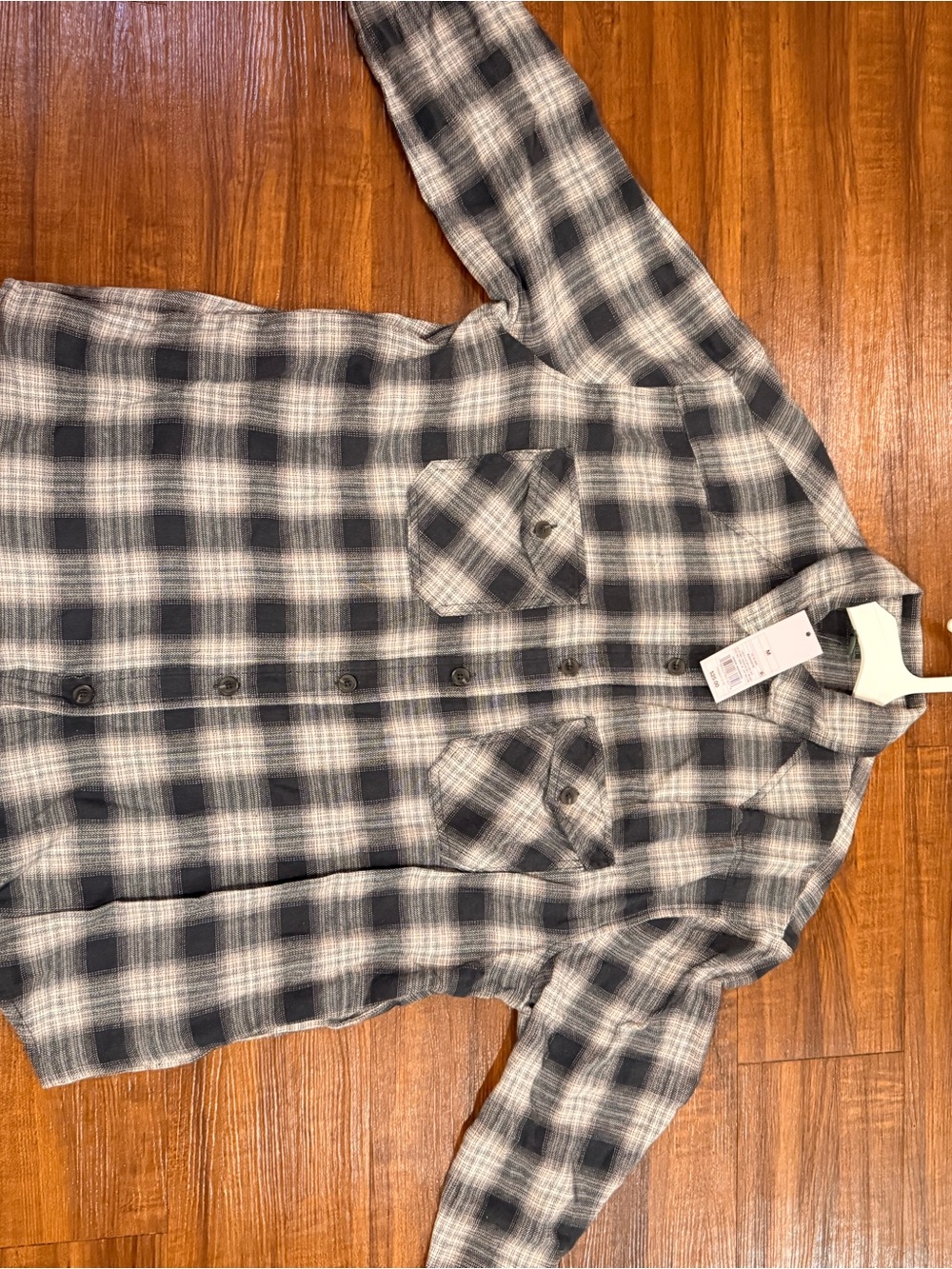 wild fable Black and White Plaid Button-Down Shirt